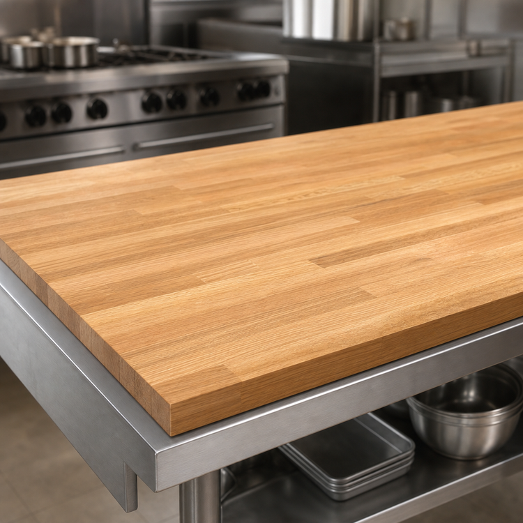 Product image #3 for Appalachian Red Oak Blended Edge Grain Island Countertop, 36 x 36 x 1-1/2 Inch, Oil Finish
