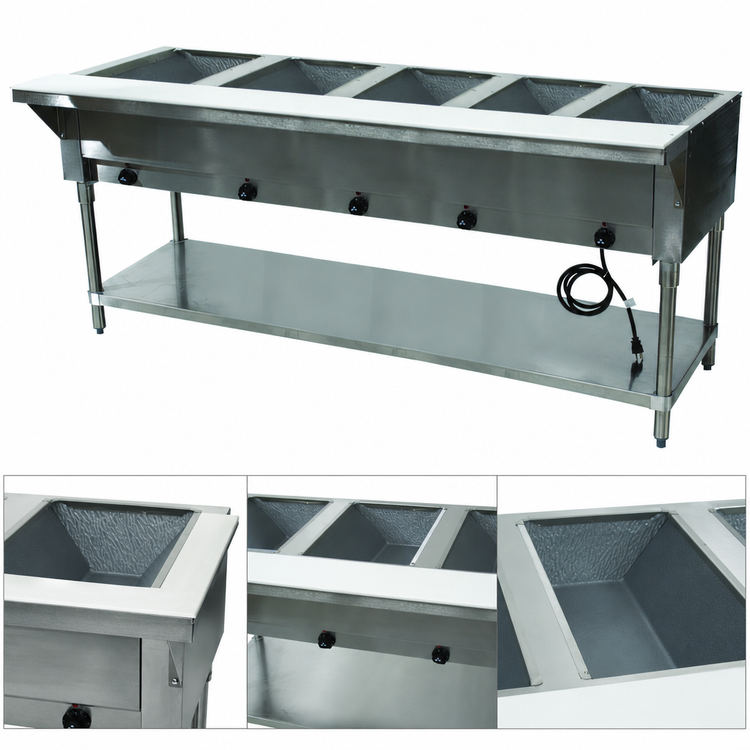 Product image #3 for Advance Tabco Triumph (Supreme) 5-Well Electric Hot Food Table with Undershelf and Cutting Board, 208/240V