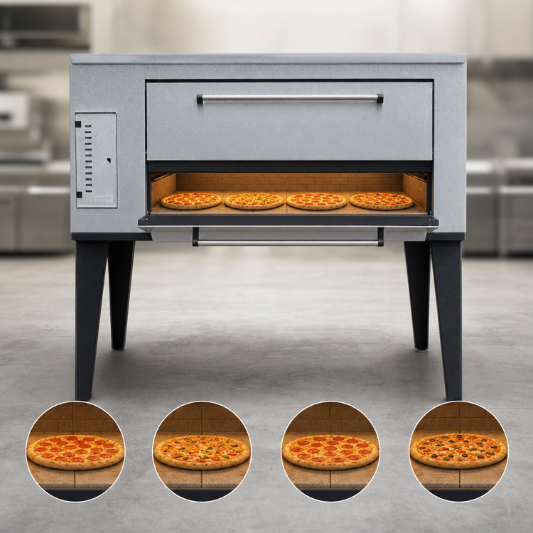 Product image #3 for Marsal SD-1048 Gas Deck Pizza Oven with Brick Deck, 10-Inch Chamber, and 4-Pie Capacity
