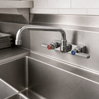 Thumbnail image #3 for BK Resources EVO-4SM-14 Commercial Splash-Mounted Faucet, 4-Inch Centers, 14-Inch Swing Spout, Ceramic Valves, Lead-Free