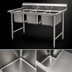 Thumbnail image #3 for Eagle Group 414 Series Coved Corner Floor Model Three-Compartment Sink with 16 x 20 x 13-1/2 Inch Bowls, 58-3/4 Inch Wide, 430 Stainless Steel Top