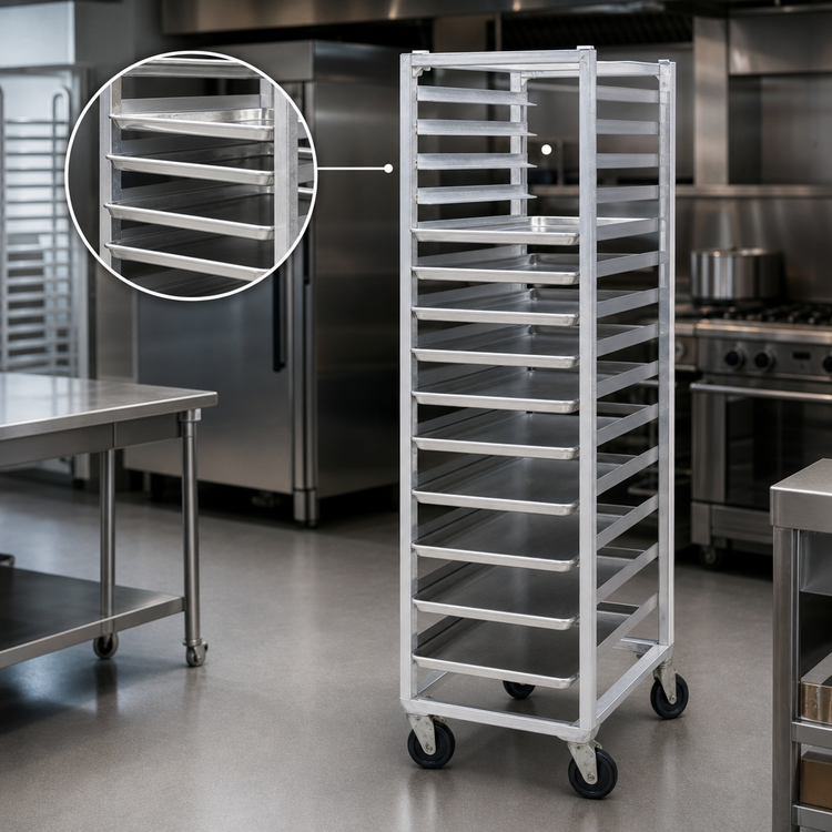 Product image #3 for Carter-Hoffmann Fixed Angle Pan Rack for 18 x 26 Trays, 9-Tray Capacity, Aluminum