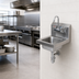 Thumbnail image #3 for BK Resources Space Saver Wall-Mount Hand Sink with 9 x 9 x 5 Inch Bowl, Faucet, P-Trap, and Basket Drain, 304 Stainless Steel