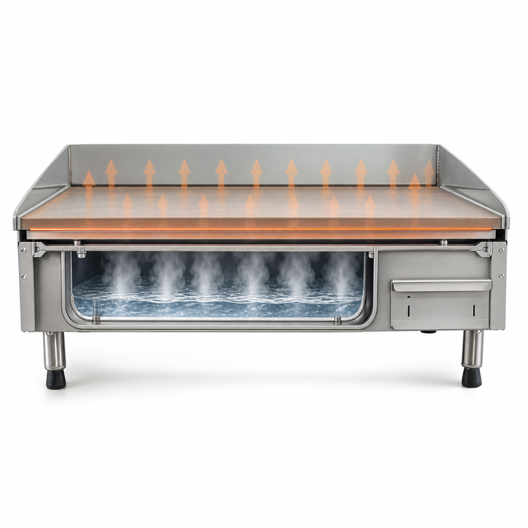Product image #3 for AccuTemp AccuSteam 36-Inch x 30-Inch Electric Steam-Heated Countertop Griddle, Digital Controls, 480V/3-Phase
