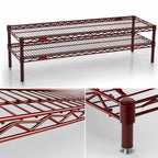 Thumbnail image #3 for Eagle Group QuadTruss HDFCM1448R 2-Tier Front Case Wire Shelving Unit, 48"W x 14"D x 14"H, Red Epoxy Finish