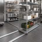 Thumbnail image #3 for Eagle Group Floor-Trak SDFT-30 Single-Deep Floor Track Kit for Wire Shelving, 30 ft., Anodized Aluminum, Hardware Included