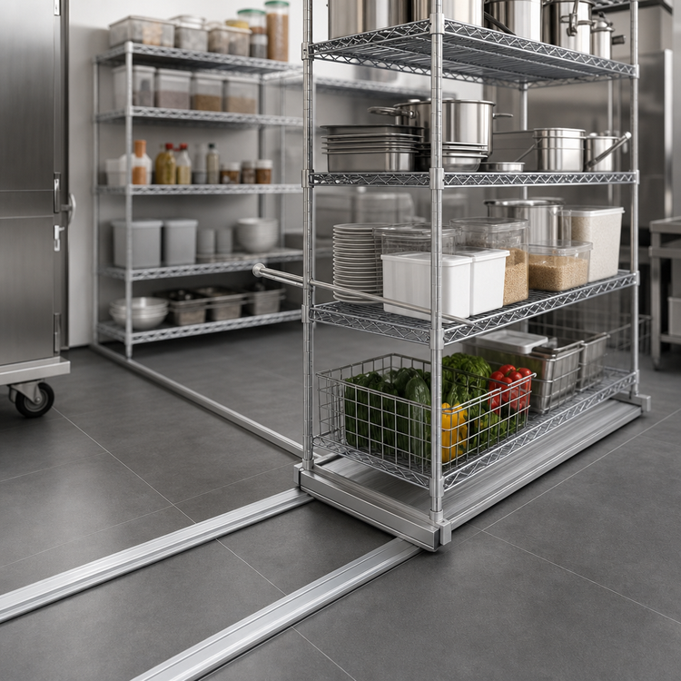 Product image #3 for Eagle Floor-Trak Single-Deep Floor Track Kit for Wire Shelving, 30 Ft.
