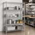 Thumbnail image #3 for Eagle Group S4-74-1848C 4-Tier Stationary Wire Starter Shelving Unit, 48W x 18D x 74H, Chrome-Plated