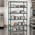 Thumbnail image #3 for Quantum 60 in x 18 in x 86 in Stationary Wire Shelving Starter Kit with 5 Shelves, Green Epoxy Finish