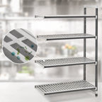 Thumbnail image #3 for Cambro Camshelving® Elements EXA184284V4480 Stationary Add-On Shelving Unit, 18 x 42 x 84 Inches, 4-Tier Vented, Speckled Gray