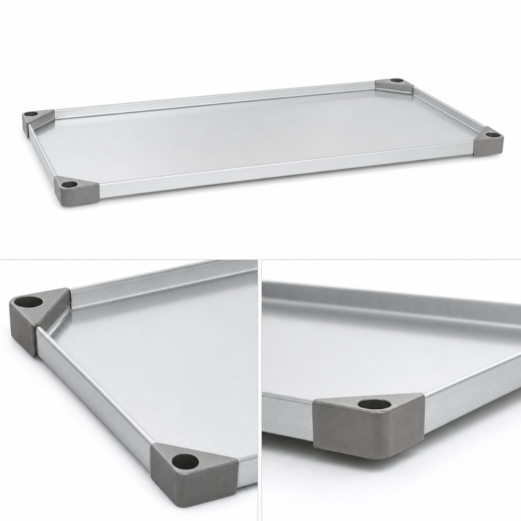 Product image #3 for Metro Super Erecta 48"W x 18"D Solid Galvanized Steel Shelf with Raised Ship's Edge