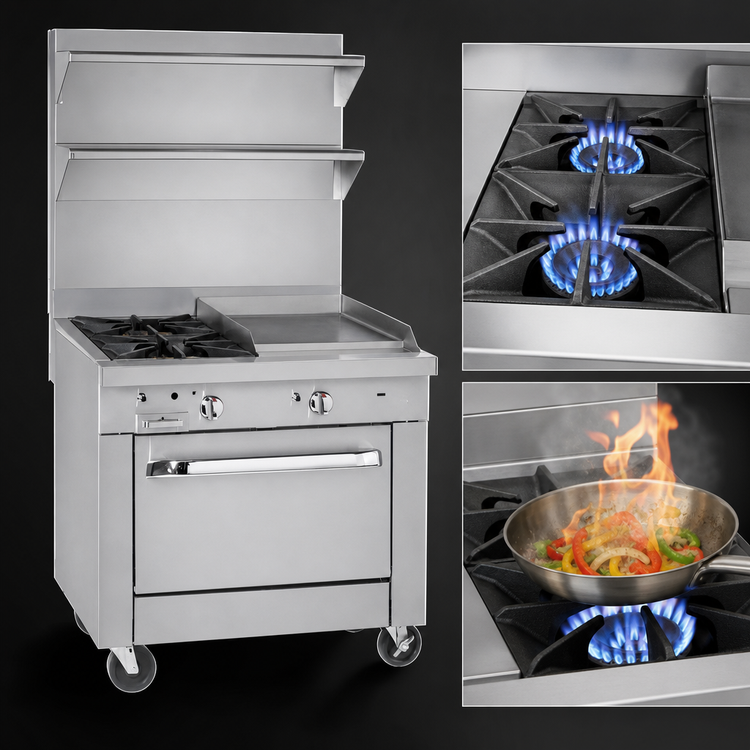 Product image #3 for Southbend Platinum Heavy Duty 36-Inch Gas Range with 2 Open Burners, 24-Inch Griddle, and Standard Oven