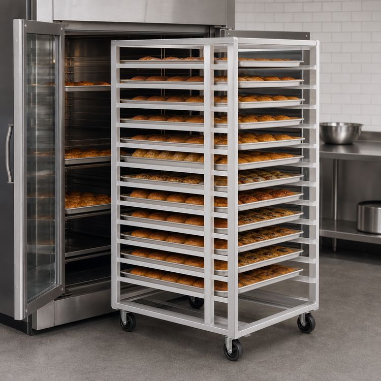 Product image #3 for Channel Manufacturing 412S-DOR Double-Section Stainless Steel Side-Loading Oven Rack, 30-Pan Capacity