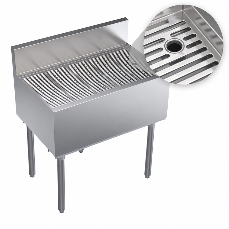 Product image #3 for Krowne Royal Series 30-Inch Freestanding Stainless Steel Underbar Drainboard