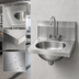 Thumbnail image #3 for Eagle Group Wall-Mounted 304 Stainless Steel Hand Sink with Deck-Mount Gooseneck Faucet