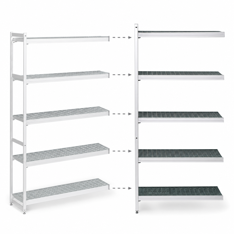 Product image #3 for Fermostock 5-Tier Polymer Shelving Unit Expansion Kit, 52W x 18D x 83H