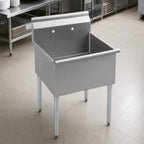 Thumbnail image #3 for Eagle Group 2136-1-16/3 One-Compartment Utility Sink, 36 x 21 x 13-3/8 Inch Bowl, 16-Gauge 304 Stainless Steel, 8-Inch Backsplash