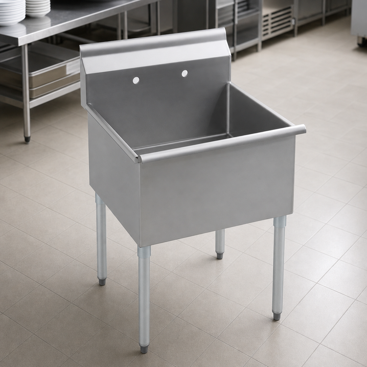 Product image #3 for Eagle Group One-Compartment Utility Sink with Square Corner Construction, 36 x 21 x 13-3/8 Inch Bowl, 16-Gauge 304 Stainless Steel