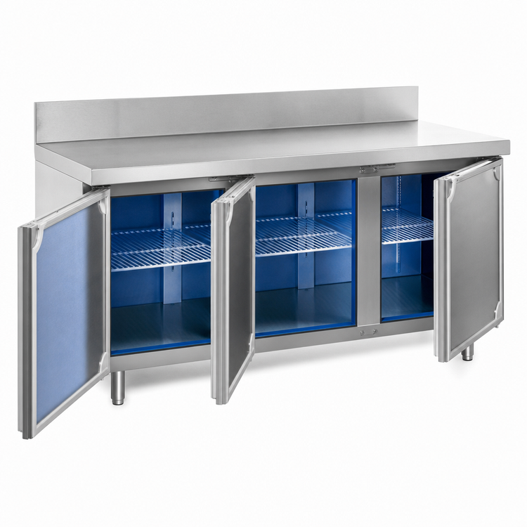 Product image #3 for La Rosa 86-Inch Wide Three-Section Reach-In Work Top Freezer Base with Doors