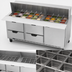 Thumbnail image #4 for Beverage-Air SPED72HC-30M-4 72-Inch Mega Top Refrigerated Prep Table with 30-Pan Opening, Drawers and Door