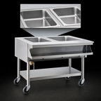 Thumbnail image #3 for Eagle Group SPHT2-240 Portable Sealed Well Hot Food Table, 2 Wells, 35-1/2"W, 240V, Open Base with Casters
