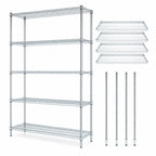 Thumbnail image #3 for Quantum WR74-3672S-5 72"W x 36"D x 74"H 304 Stainless Steel Wire Shelving Starter Kit, 5 Shelves, Stationary