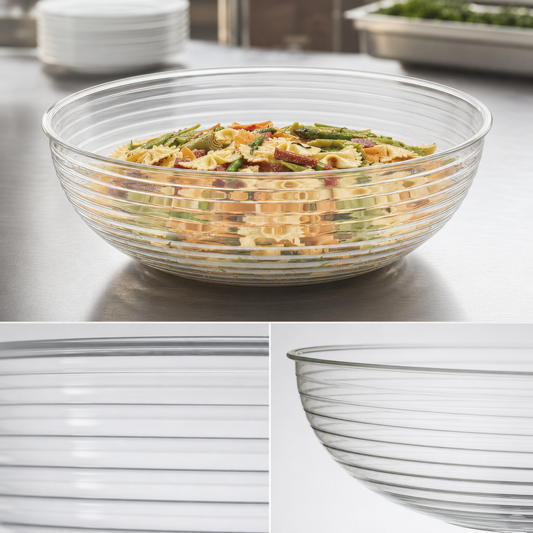 Product image #3 for Cambro Camwear 18-Inch Round Ribbed Clear Polycarbonate Bowl, 20.2 Qt.