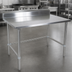 Thumbnail image #3 for John Boos Stallion Stainless Steel Work Table, 144 Inch W x 30 Inch D, 5 Inch Backsplash, Open Base