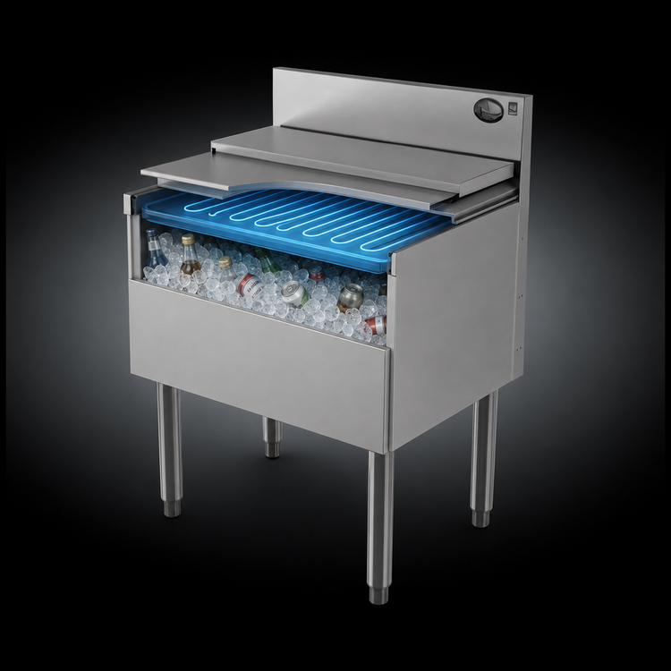 Product image #3 for Perlick Top Shelf TS Series 42-Inch Modular Underbar Ice Bin/Cocktail Unit with 10-Circuit Cold Plate, 145 lb Capacity