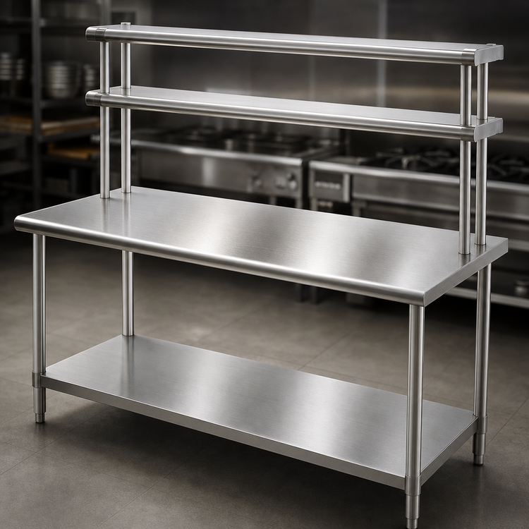 Product image #3 for Spec-Master SE Series Stainless Steel Work Table with 2-Tier Flex-Master Overshelf Kit, 60W x 30D x 35-1/8H