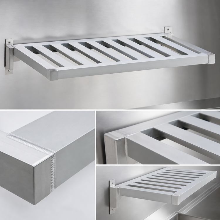 Product image #4 for New Age Adjust-A-Shelf T-Bar Series Wall-Mounted Aluminum Shelf, 36 x 15 Inch, 1,500 lb Capacity