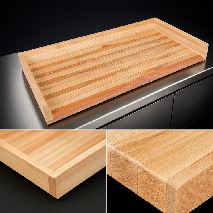 Product image #3 for John Boos 84-Inch x 36-Inch Edge-Grain Northern Hard Rock Maple Work Table Top with 4-Inch Coved Backsplash