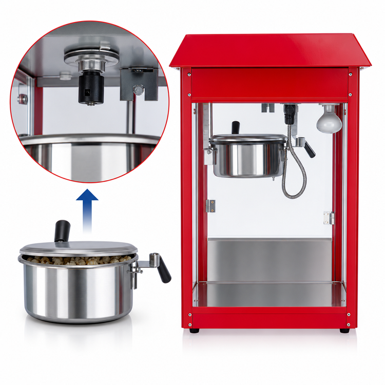 Product image #4 for Showtime 8 oz Countertop Popcorn Popper Machine with Non-Stick Kettle, Red