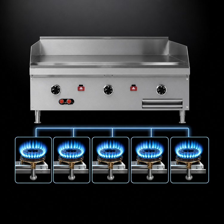 Product image #3 for Southbend Heavy Duty Countertop Gas Thermostatic Griddle, 60" W x 30" D Cooking Surface, 1" Polished Steel Plate