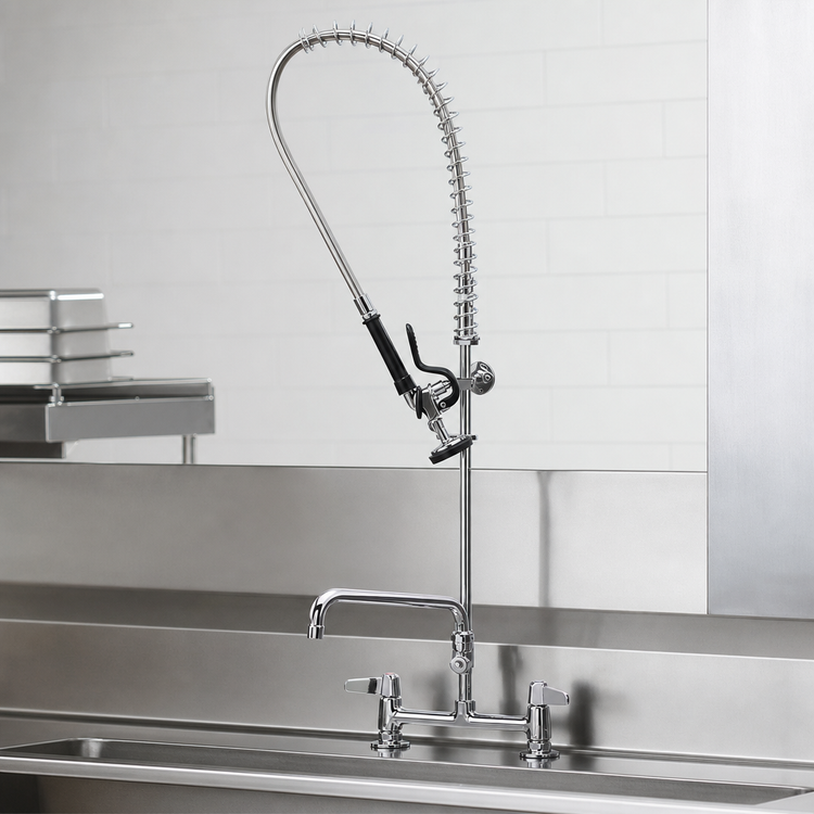 Product image #3 for T&S Brass equip 8-Inch Center Deck Mount Pre-Rinse Unit with 10-Inch Add-On Faucet
