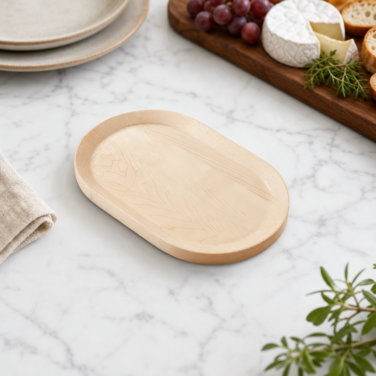 Product image #3 for American Metalcraft Lyselle Collection Oval Maple Wood Serving Board