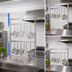 Thumbnail image #4 for 72-Inch Adjustable Table-Mount Pot Rack with Straight Bar and Double-Pronged Hooks