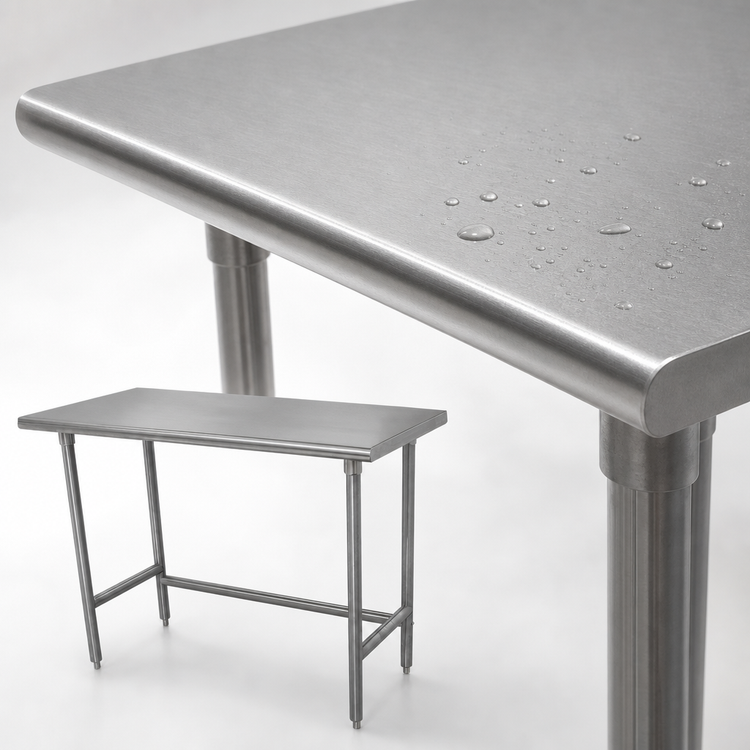 Product image #3 for Advance Tabco TSS-300 30-Inch x 30-Inch Open Base Stainless Steel Corner Work Table