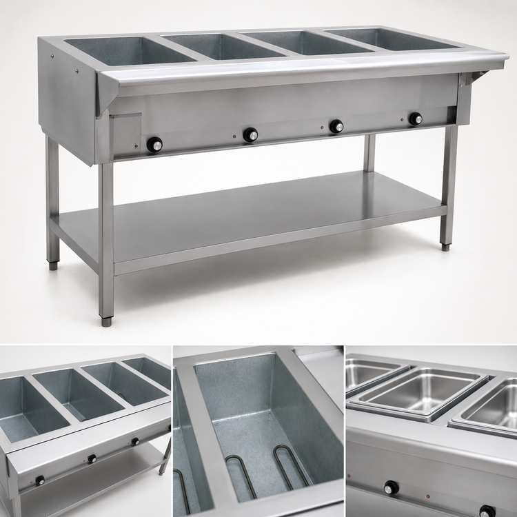 Product image #3 for Eagle Group 4-Well Natural Gas Open Base Hot Food Table, 63-1/2 Inches Wide