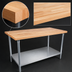 Thumbnail image #3 for John Boos TNS16A 84 Inch x 36 Inch Wood Top Work Table with Stainless Steel Undershelf