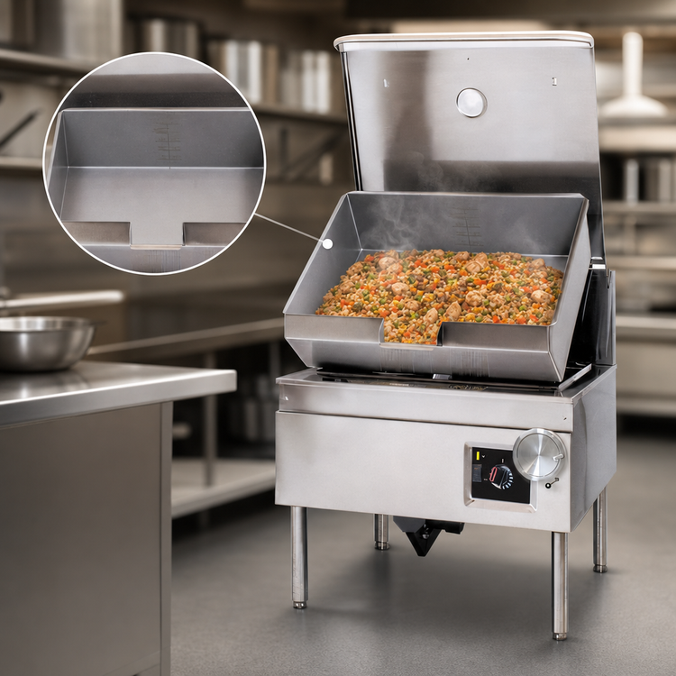 Product image #3 for DuraPan Electric 40-Gallon Tilting Skillet with Modular Open Base