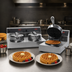 Thumbnail image #3 for Nemco Commercial Dual Countertop Round Waffle Baker with Digital Programmable Controls, 240V