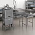 Thumbnail image #3 for Spec-Master Island Soiled Dishtable with Pre-Rinse Sink and Dish Landing Shelf, Right-to-Left, 66-Inch x 60-Inch