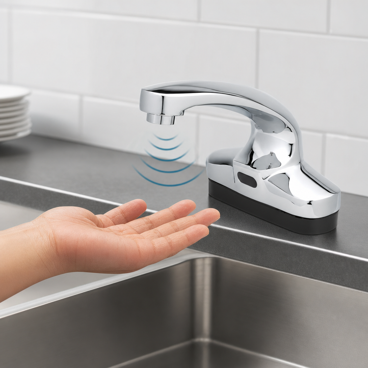 Product image #3 for T&S ChekPoint Touchless Electronic Sensor Faucet, 4-Inch Centerset Deck Mount, 2.2 GPM Vandal-Resistant Aerator