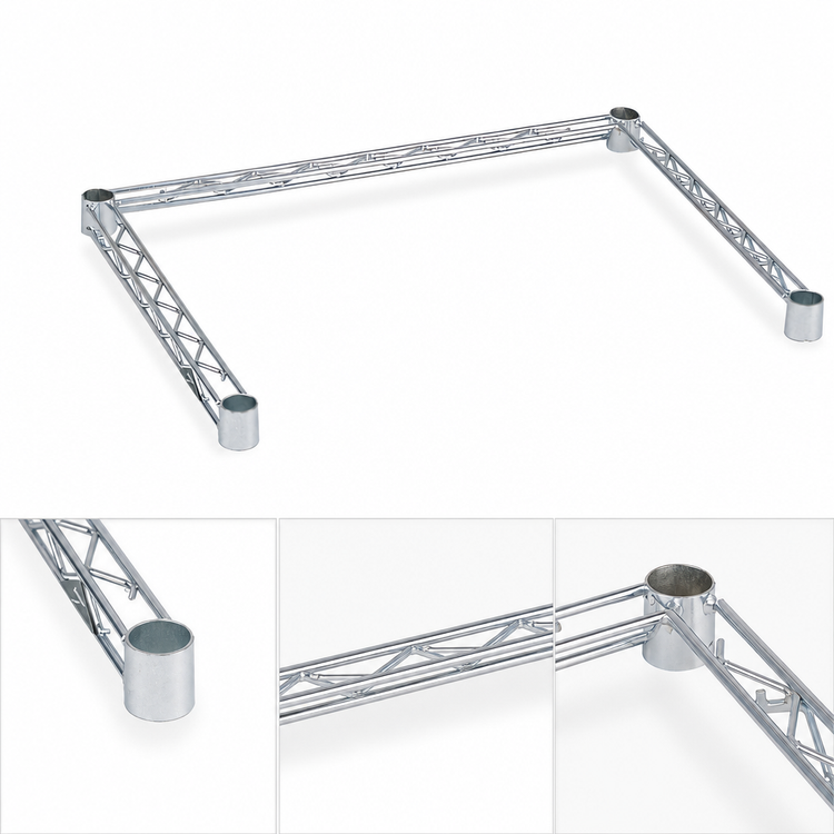Product image #3 for Super Erecta 72 Inch x 24 Inch 3-Sided Stainless Steel Channel Frame for Bus Cart