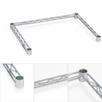Thumbnail image #3 for Metro Super Erecta SF57N3S 3-Sided 304 Stainless Steel Channel Frame for Bus Cart, 72 x 24 Inches, Double Snake