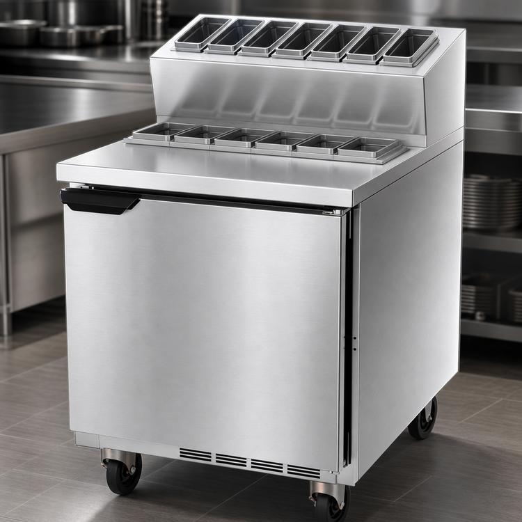 Product image #3 for Beverage-Air 27-Inch One-Section Topping Prep Table, 6.9 Cu. Ft., 1 Door, Rear-Mounted Self-Contained Refrigeration