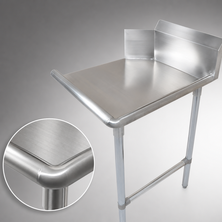 Product image #3 for John Boos Pro-Bowl 36 Inch Straight Clean Dish Table with 10 Inch Boxed Backsplash, Left-to-Right Operation, 16 Gauge 300 Series Stainless Steel