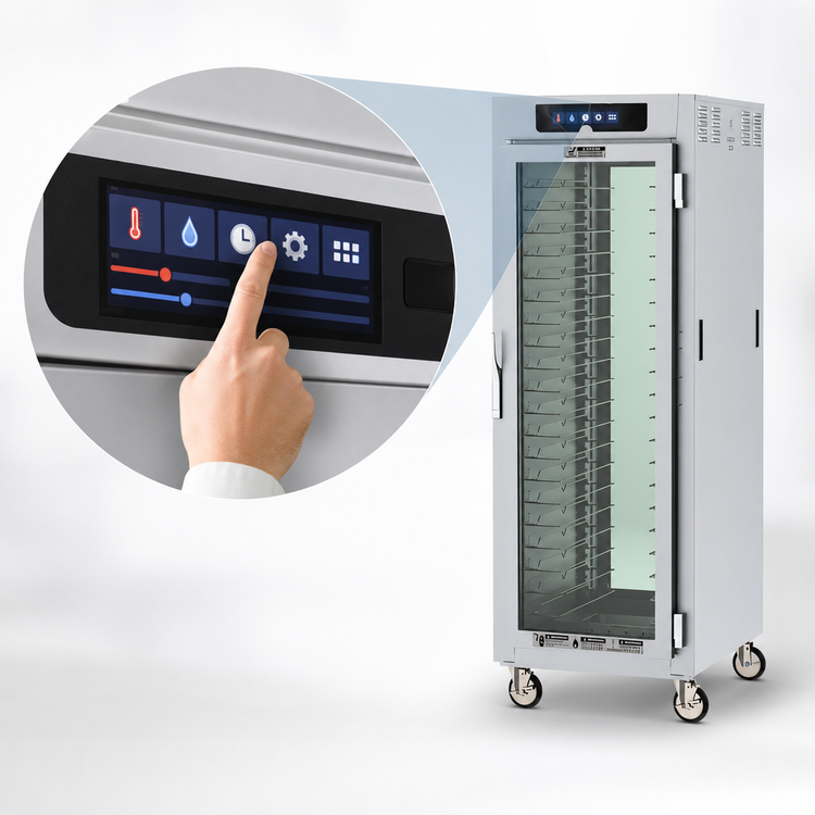 Product image #3 for Metro C5 8 Series Mobile Full-Height Pass-Thru Controlled Temperature Holding Cabinet with Tempered Double-Pane Glass Doors and Universal Wire Slides