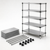 Thumbnail image #3 for Quantum 60-Inch W x 24-Inch D x 54-Inch H Solid Stainless Steel Shelving Starter Kit with 5 Shelves and 4 Posts